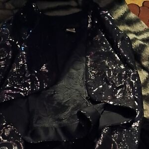 Alex Evenings Black Sequin Blazer